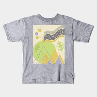 Abstract Geometric Scene - Triangles Circles Kids T-Shirt